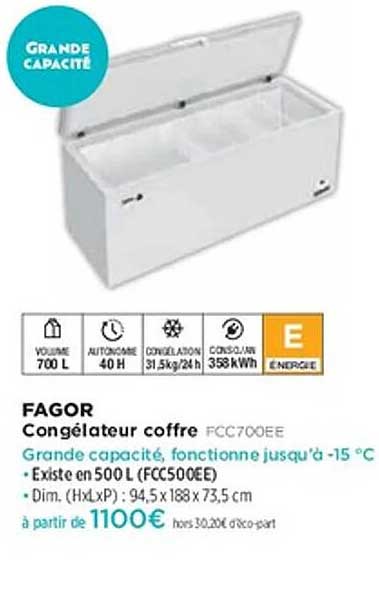Congélateur coffre FCC700EE