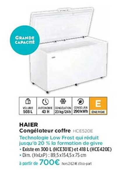 Congélateur coffre HAIER
