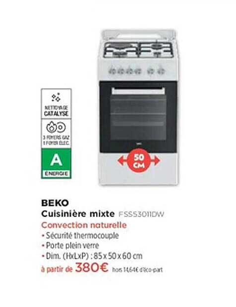 Cuisinière mixte FSSS301DW