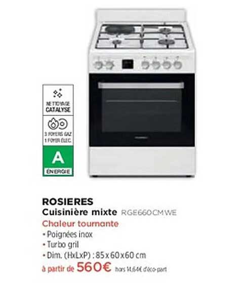 CUISINIÈRE MIXTE RGE660CM1WE