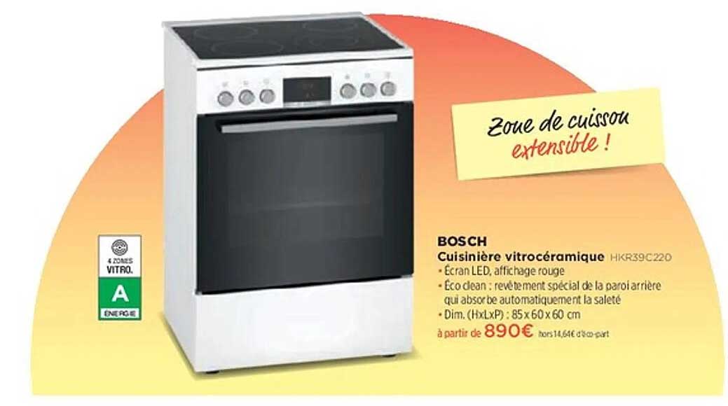 CUISINIÈRE VITROCÉRAMIQUE - BOSCH HKR39C220