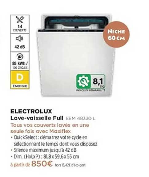 Electrolux Lave-vaisselle Full EEM 48330 L