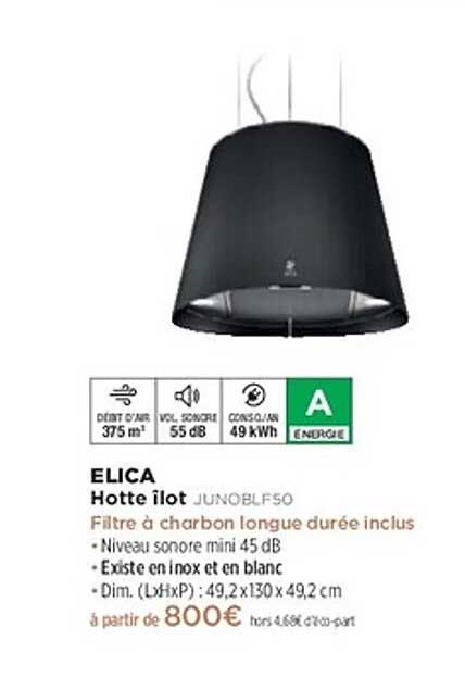 ELICA Hotte îlot JUNOBLF50