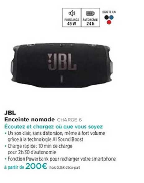 Enceinte nomade CHARGE 6