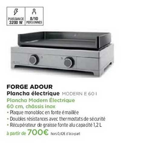 FORGE ADOUR Plancha électrique MODERN E 60 I