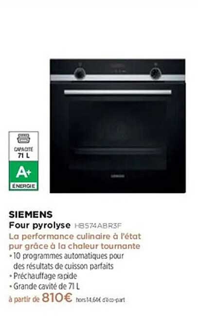 Four pyrolyse Siemens HBS74ABR3F