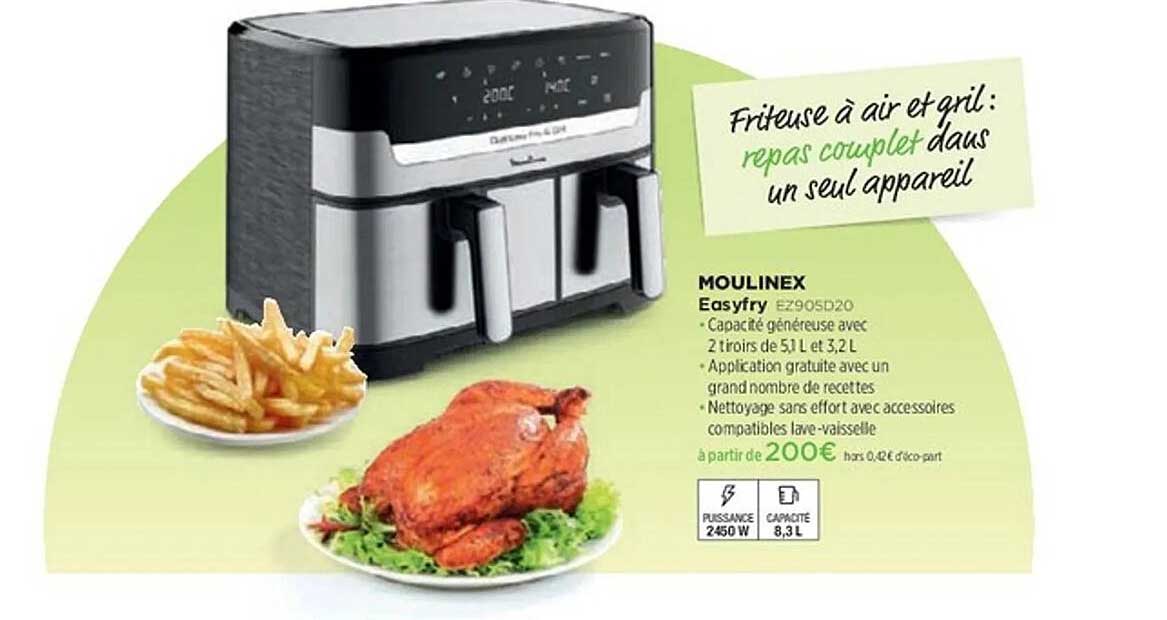 Friteuse à air et gril : repas couplé dans un seul appareil