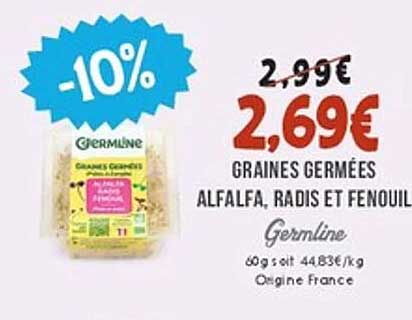 GRIGNES GERMEES ALFALFA, RADIS ET FENOUIL