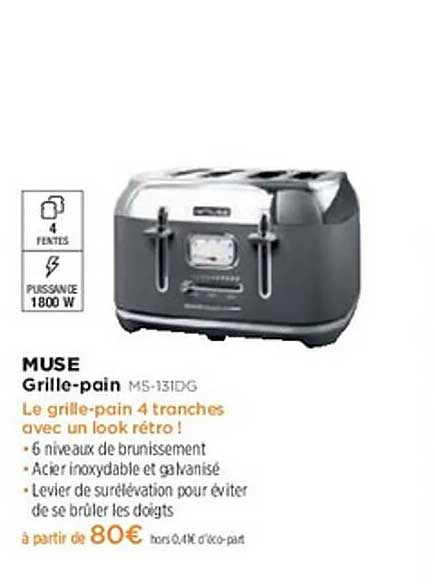Grille-pain 4 tranches avec un look rétro !