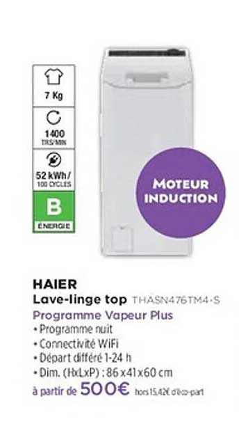HAIER Lave-linge top THASN476TM4-S