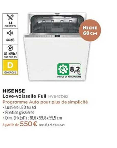 HISENSE Lave-vaisselle Full HV642D62