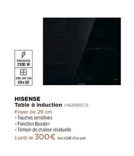 HISENSE Table à induction HI6311BSC