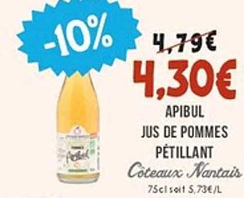 JUS DE POMMES PÉTILLANT APIBUL -10%