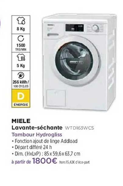 Lavante-séchante Miele WTD163WCS