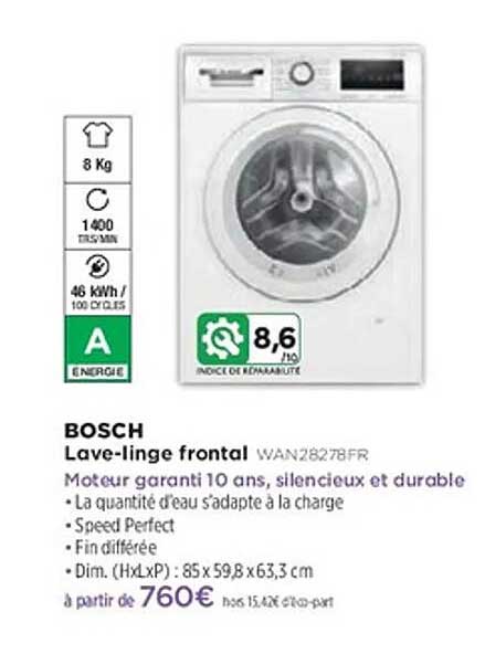 Lave-linge frontal BOSCH WAN28278FR