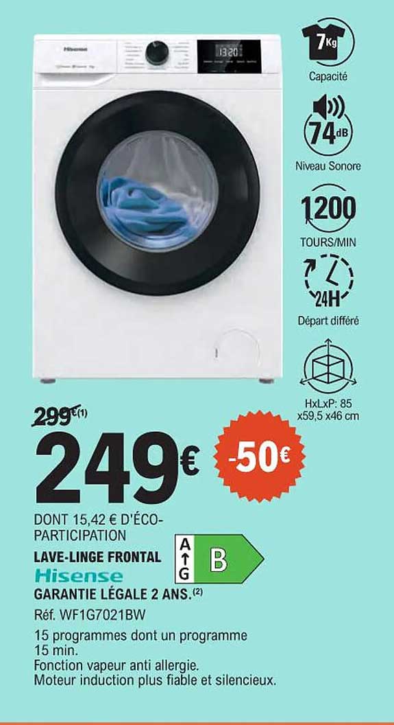 LAVE-LINGE FRONTAL Hisense