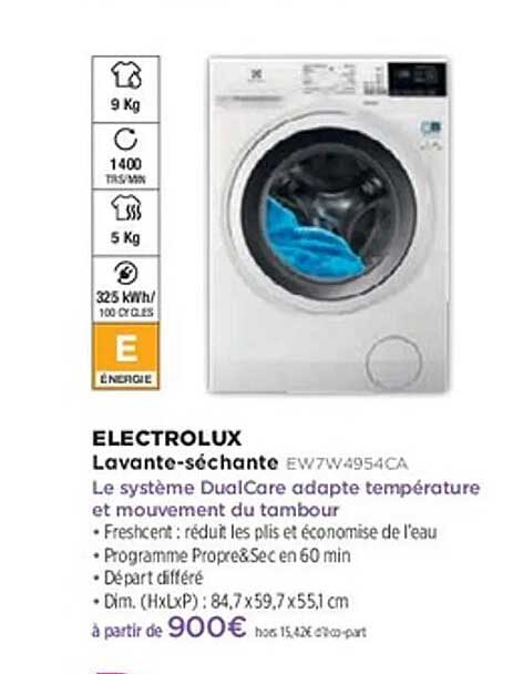 Lave-linge séchant Electrolux EW7W4954CA
