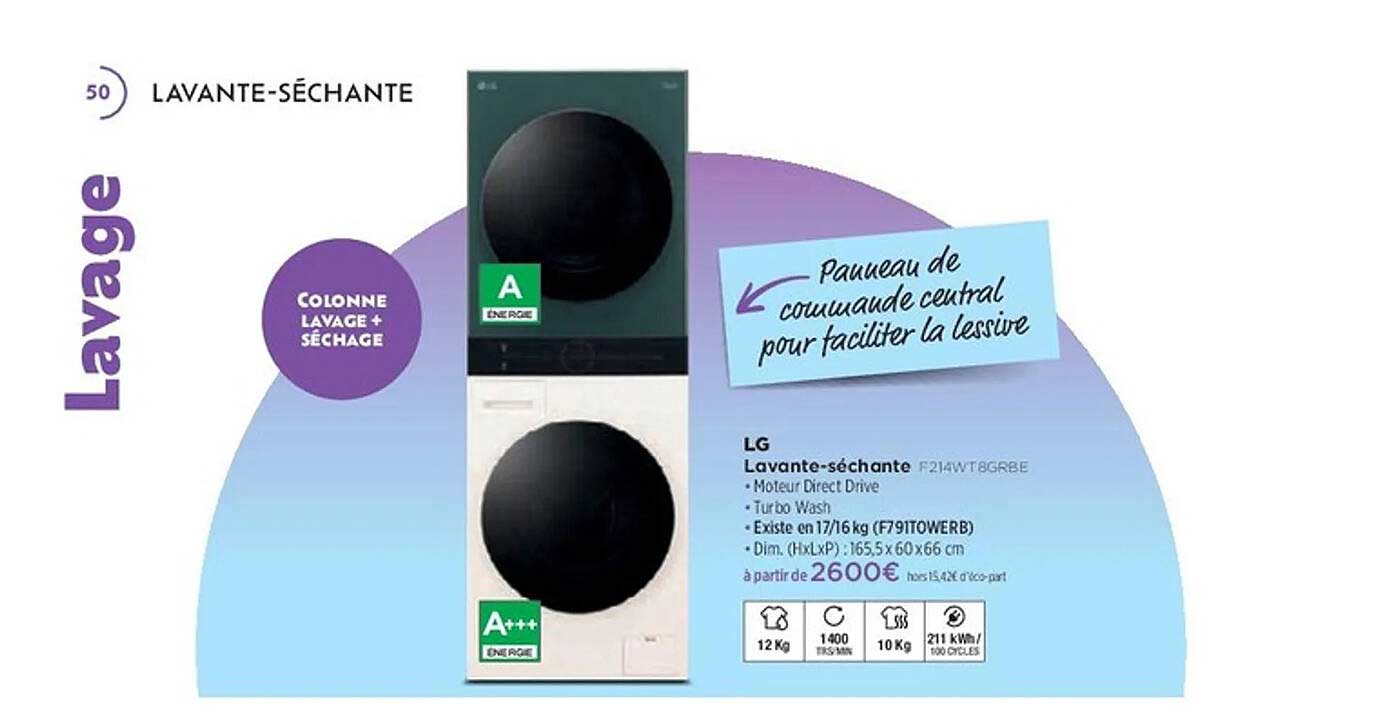 Lave-linge séchant LG F214WT8GRBE