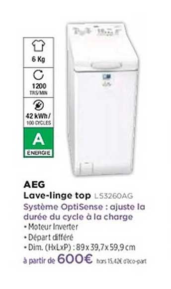 Lave-linge top AEG L53260AG