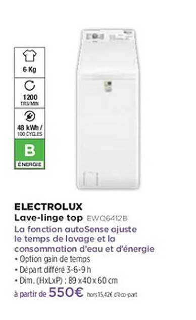 Lave-linge top Electrolux EWQ6412B