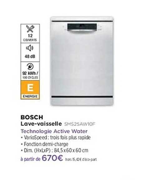 Lave-vaisselle BOSCH SMS25AW10F
