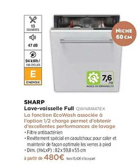 Lave-vaisselle Full QWNIN4147EX