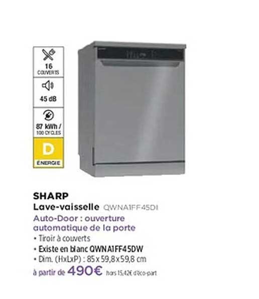 Lave-vaisselle SHARP QWNA1FF45DI