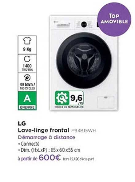 LG Lave-linge frontal F94B15WH