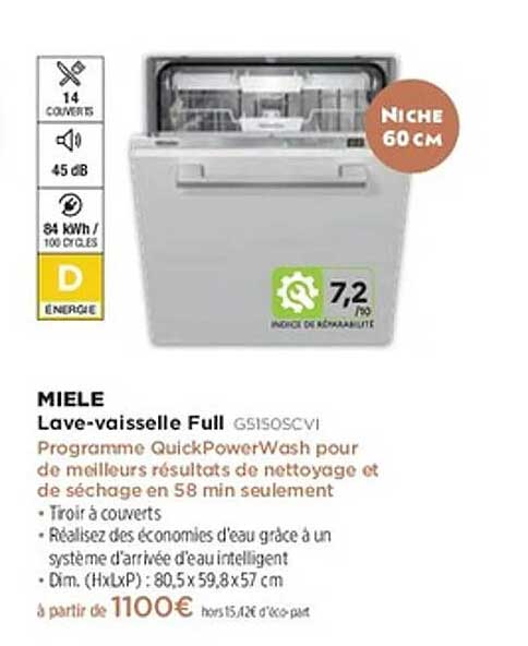 MIELE Lave-vaisselle Full GS150SCVI