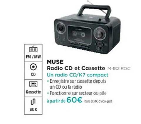 MUSE Radio CD et Cassette M-18.2 RDC