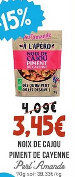 Noix de Cajou Piment de Cayenne Perl'Amande