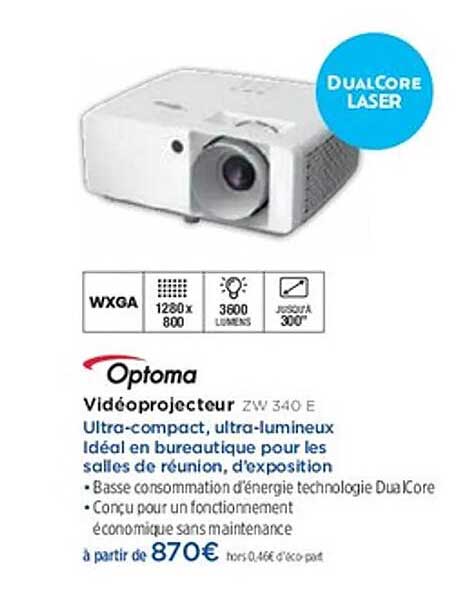 Optoma Vidéoprojecteur ZW 340 E