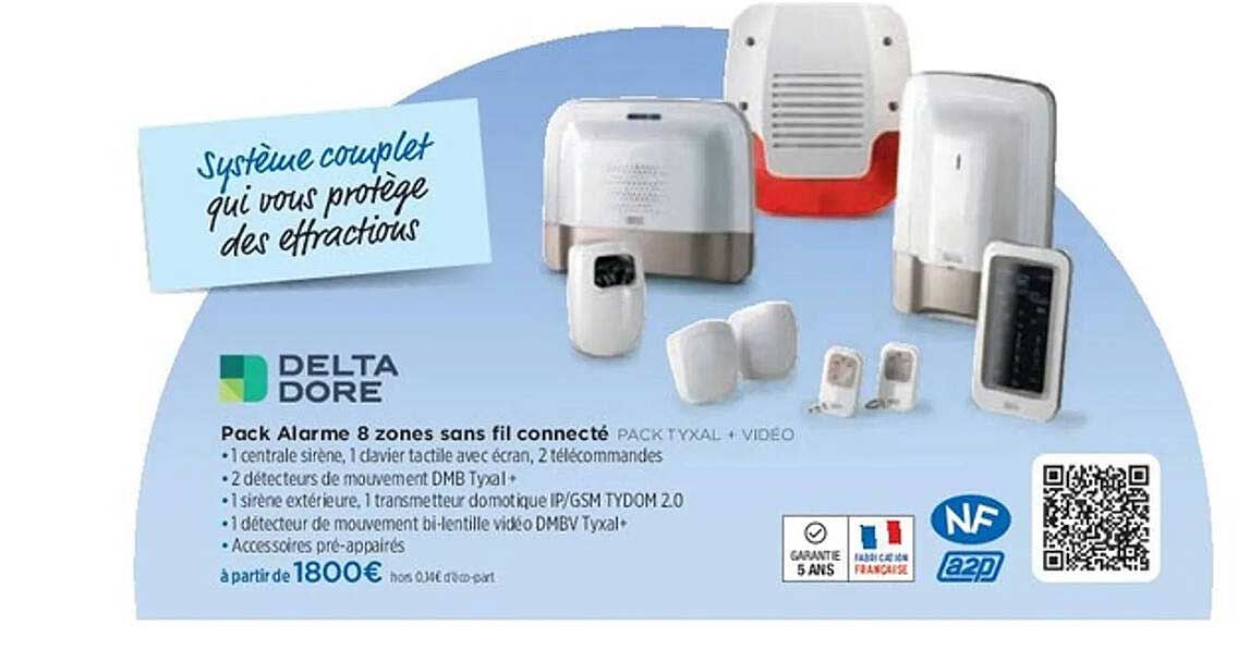 Pack Alarme 8 zones sans fil connecté