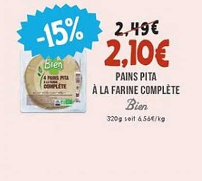PAINS PITA À LA FARINE COMPLÈTE