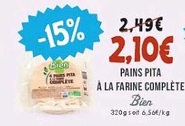 PAINS PITA À LA FARINE COMPLÈTE