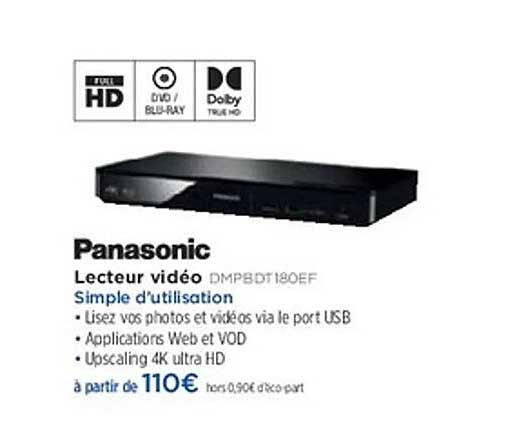 Panasonic Lecteur vidéo DMPBDT180EF