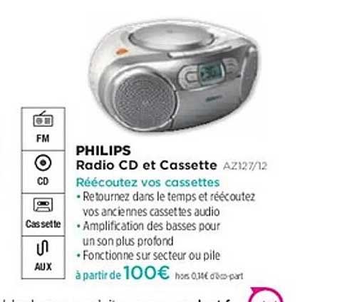 PHILIPS Radio CD et Cassette AZ212/7/12