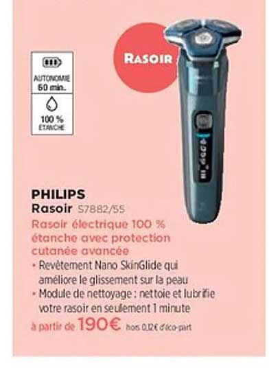 Rasoir électrique 100 % étanche avec protection cutanée avancée