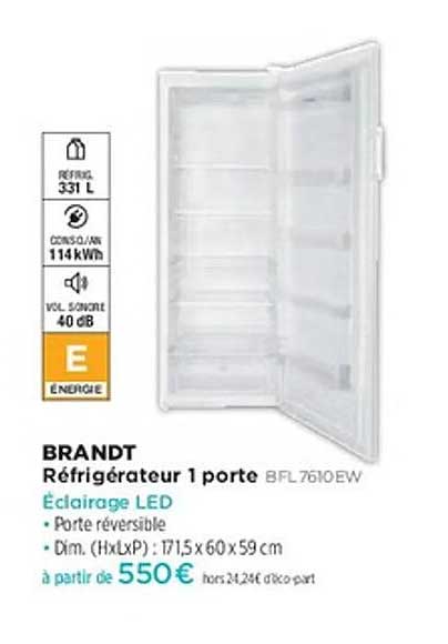 Réfrigérateur 1 porte BFL7610EW