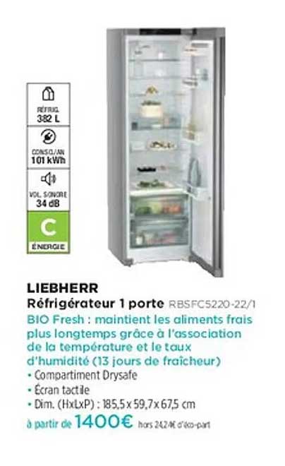 Réfrigérateur 1 porte RBSFC5220-22/1