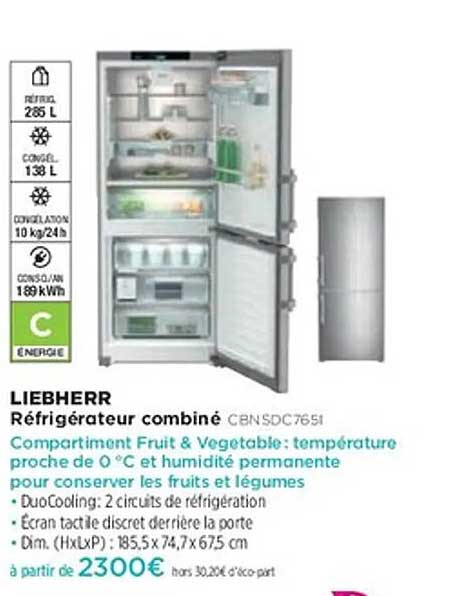 Réfrigérateur combiné Liebherr CBN SDC7651