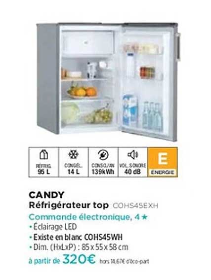 Réfrigérateur top CANDY COHS4SEXH