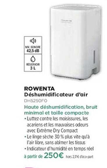 ROWENTA Déshumidificateur d'air DH520F0