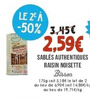 SABLÉS AUTHENTIQUES RAISIN NOISETTE
