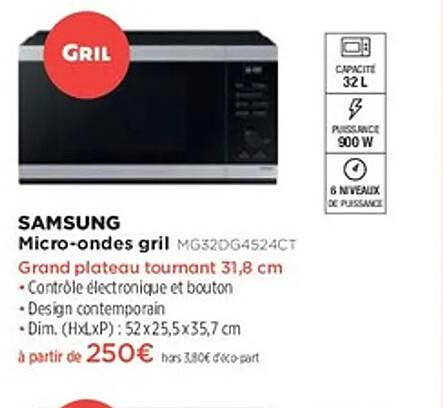 SAMSUNG Micro-ondes grill MG32DG4524CT