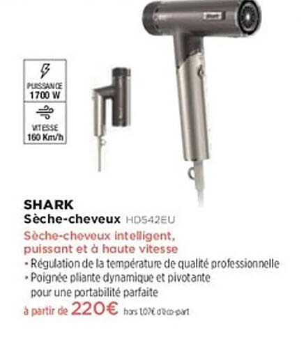 Sèche-cheveux intelligent, puissant et à haute vitesse
