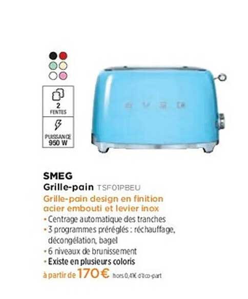 SMEG Grille-pain TSF01PBEU