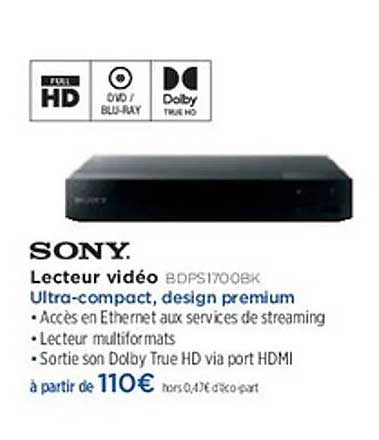 SONY. Lecteur vidéo BDPS1700BK