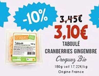 TABOULÉ CRANBERRIES GINGEMBRE