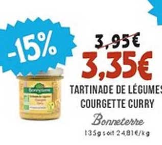 TARTINADE DE LÉGUMES COURGETTE CURRY